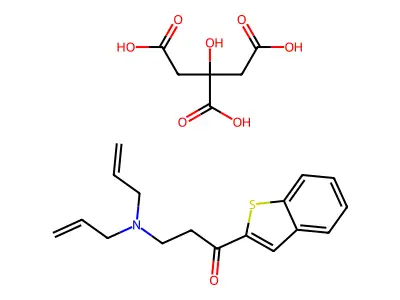 1-Propanone, 1-benzo(b)thien-2-yl-3-(di-2-propenylamino)-, 2-hydroxy-1,2,3-propanetricarboxylate structure