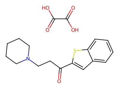 1-Propanone, 1-benzo(b)thien-2-yl-3-(1-piperidinyl)-, ethanedioate structure