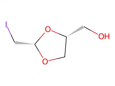 1,3-Dioxolane-4-methanol, 2-(iodomethyl)-, cis- structure