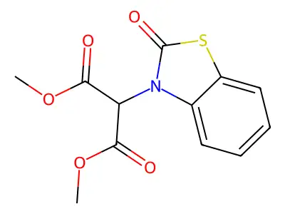 Propanedioic acid, (2-oxo-3(2H)-benzothiazolyl)-, dimethyl ester structure