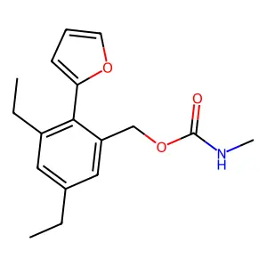 [3,5-diethyl-2-(furan-2-yl)phenyl]methyl N-methylcarbamate structure