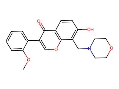 7-Hydroxy-3-(2-methoxy-phenyl)-8-morpholin-4-ylmethyl-chromen-4-one structure