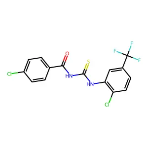 4-chloro-N-{[2-chloro-5-(trifluoromethyl)phenyl]carbamothioyl}benzamide structure