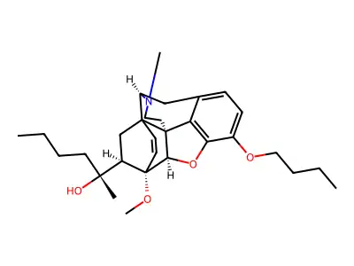 6,14-Ethenomorphinan-7-methanol, 3-butoxy-alpha-butyl-alpha,17-dimethyl-4,5-epoxy-6-methoxy-,(5-alpha,7-alpha(R))- structure