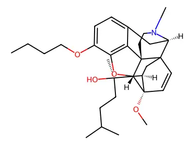6,14-Ethenomorphinan-7-methanol, 3-butoxy-alpha,17-dimethyl-4,5-epoxy-6-methoxy-alpha-(3-methylbutyl)-, (5-alpha,7-alpha(R))- structure
