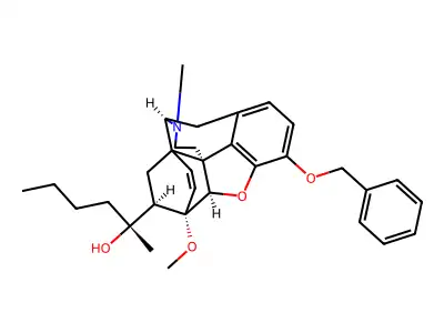 6,14-Ethenomorphinan-7-methanol, alpha-butyl-alpha,17-dimethyl-4,5-epoxy-6-methoxy-3-(phenylmethoxy)-, (5-alpha,7-alpha(R))- structure