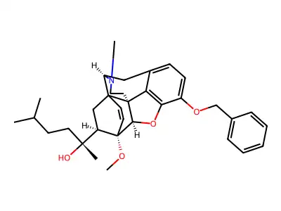6,14-Ethenomorphinan-7-methanol, alpha,17-dimethyl-4,5-epoxy-6-methoxy-alpha-(3-methylbutyl)-3-(phenylmethoxy)-, (5-alpha,7-alpha(R))- structure
