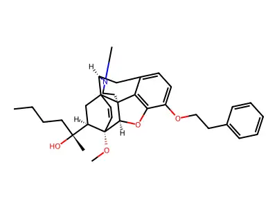 6,14-Ethenomorphinan-7-methanol, alpha-butyl-alpha,17-dimethyl-4,5-epoxy-6-methoxy-3-(2-phenylethoxy)-, (5-alpha,7-alpha(R))- structure