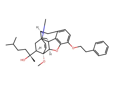 6,14-Ethenomorphinan-7-methanol, alpha,17-dimethyl-4,5-epoxy-6-methoxy-alpha-(3-methylbutyl)-3-(2-phenylethoxy)-, (5-alpha,7-alpha(R))- structure