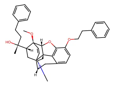 6,14-Ethenomorphinan-7-methanol, alpha,17-dimethyl-4,5-epoxy-6-methoxy-3- (2-phenylethoxy)-alpha-(2-phenylethyl)-, (5-alpha,7-alpha(R))- structure