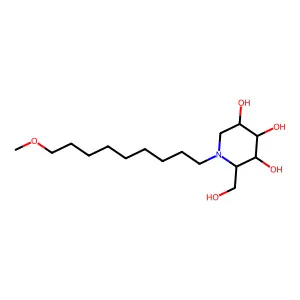 N-9-Methoxynonyldeoxynojirimycin structure