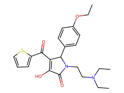1-[2-(diethylamino)ethyl]-5-(4-ethoxyphenyl)-3-hydroxy-4-(thiophen-2-ylcarbonyl)-1,5-dihydro-2H-pyrrol-2-one structure