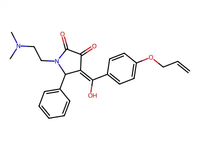 1-(2-dimethylaminoethyl)-4-[hydroxy-(4-prop-2-enoxyphenyl)methylidene]-5-phenylpyrrolidine-2,3-dione structure