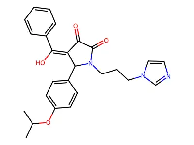 4-[hydroxy(phenyl)methylidene]-1-(3-imidazol-1-ylpropyl)-5-(4-propan-2-yloxyphenyl)pyrrolidine-2,3-dione structure