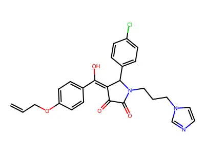 5-(4-chlorophenyl)-3-hydroxy-1-[3-(1H-imidazol-1-yl)propyl]-4-[4-(prop-2-en-1-yloxy)benzoyl]-2,5-dihydro-1H-pyrrol-2-one structure