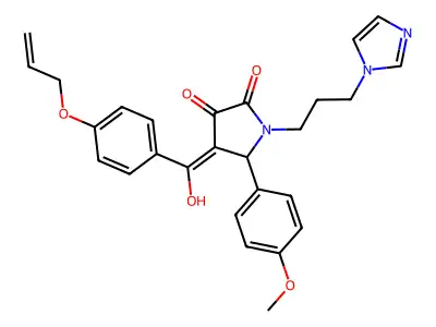 2H-Pyrrol-2-one, 1,5-dihydro-3-hydroxy-1-[3-(1H-imidazol-1-yl)propyl]-5-(4-methoxyphenyl)-4-[4-(2-propen-1-yloxy)benzoyl]- structure