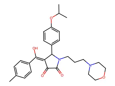 3-hydroxy-4-(4-methylbenzoyl)-1-[3-(morpholin-4-yl)propyl]-5-[4-(propan-2-yloxy)phenyl]-2,5-dihydro-1H-pyrrol-2-one structure