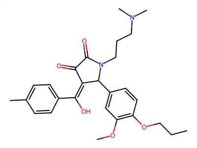 1-[3-(dimethylamino)propyl]-3-hydroxy-5-(3-methoxy-4-propoxyphenyl)-4-(4-methylbenzoyl)-2,5-dihydro-1H-pyrrol-2-one structure