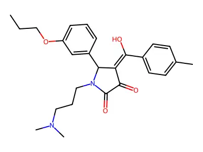 1-[3-(dimethylamino)propyl]-3-hydroxy-4-(4-methylbenzoyl)-5-(3-propoxyphenyl)-2,5-dihydro-1H-pyrrol-2-one structure