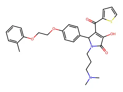1-[3-(Dimethylamino)propyl]-3-hydroxy-5-{4-[2-(2-methylphenoxy)ethoxy]phenyl}-4-(2-thienylcarbonyl)-3-pyrrolin-2-one structure