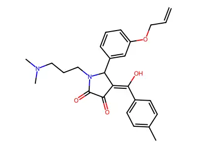 1-[3-(dimethylamino)propyl]-3-hydroxy-4-(4-methylbenzoyl)-5-[3-(prop-2-en-1-yloxy)phenyl]-2,5-dihydro-1H-pyrrol-2-one structure