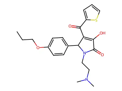 1-(2-(dimethylamino)ethyl)-3-hydroxy-5-(4-propoxyphenyl)-4-(thiophene-2-carbonyl)-1H-pyrrol-2(5H)-one structure