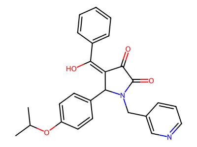 4-[hydroxy(phenyl)methylidene]-5-(4-propan-2-yloxyphenyl)-1-(pyridin-3-ylmethyl)pyrrolidine-2,3-dione structure