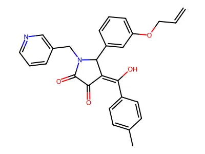 3-hydroxy-4-(4-methylbenzoyl)-5-[3-(prop-2-en-1-yloxy)phenyl]-1-[(pyridin-3-yl)methyl]-2,5-dihydro-1H-pyrrol-2-one structure