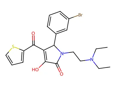 1-[2-(Diethylamino)ethyl]-5-(3-bromophenyl)-3-hydroxy-4-(2-thienylcarbonyl)-3-pyrrolin-2-one structure