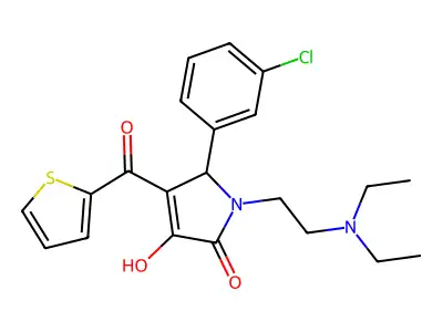 5-(3-chlorophenyl)-1-[2-(diethylamino)ethyl]-3-hydroxy-4-(thiophene-2-carbonyl)-2,5-dihydro-1H-pyrrol-2-one structure