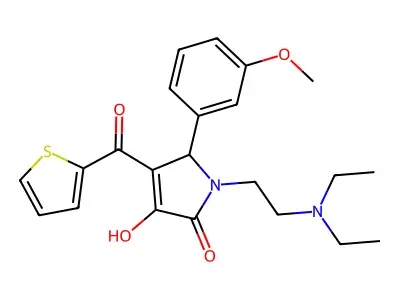 1-(2-(diethylamino)ethyl)-3-hydroxy-5-(3-methoxyphenyl)-4-(thiophene-2-carbonyl)-1H-pyrrol-2(5H)-one structure