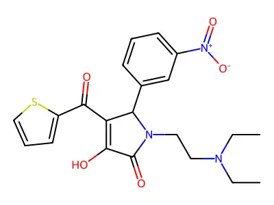 1-(2-(diethylamino)ethyl)-3-hydroxy-5-(3-nitrophenyl)-4-(thiophene-2-carbonyl)-1H-pyrrol-2(5H)-one structure