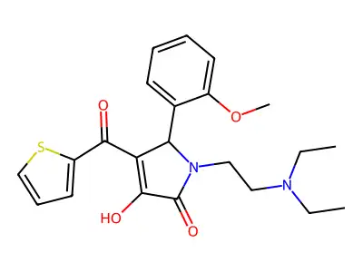 1-[2-(Diethylamino)ethyl]-3-hydroxy-5-(2-methoxyphenyl)-4-(2-thienylcarbonyl)-3-pyrrolin-2-one structure