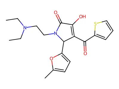 1-[2-(diethylamino)ethyl]-3-hydroxy-5-(5-methyl-2-furyl)-4-(2-thienylcarbonyl)-1,5-dihydro-2H-pyrrol-2-one structure