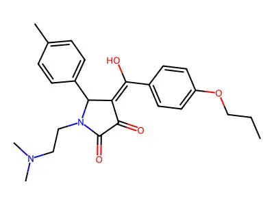 1-(2-dimethylaminoethyl)-4-[hydroxy-(4-propoxyphenyl)methylidene]-5-(4-methylphenyl)pyrrolidine-2,3-dione structure
