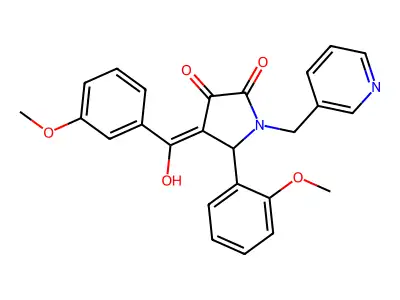 3-hydroxy-4-(3-methoxybenzoyl)-5-(2-methoxyphenyl)-1-[(pyridin-3-yl)methyl]-2,5-dihydro-1H-pyrrol-2-one structure