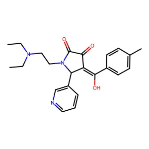1-(2-diethylaminoethyl)-4-[hydroxy-(4-methylphenyl)methylidene]-5-pyridin-3-ylpyrrolidine-2,3-dione structure