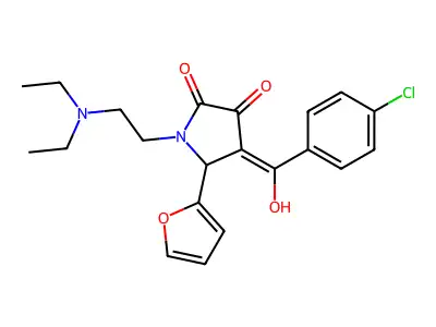 4-(4-chlorobenzoyl)-1-[2-(diethylamino)ethyl]-5-(furan-2-yl)-3-hydroxy-2,5-dihydro-1H-pyrrol-2-one structure