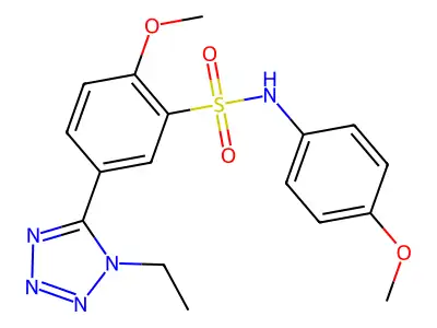 5-(1-ethyl-1H-tetrazol-5-yl)-2-methoxy-N-(4-methoxyphenyl)benzenesulfonamide structure