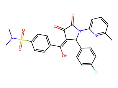 4-[[2-(4-fluorophenyl)-1-(6-methylpyridin-2-yl)-4,5-dioxopyrrolidin-3-ylidene]-hydroxymethyl]-N,N-dimethylbenzenesulfonamide structure