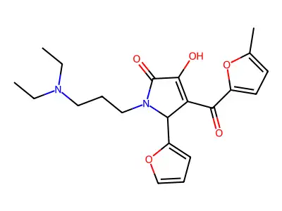 1-[3-(diethylamino)propyl]-5-(2-furyl)-3-hydroxy-4-(5-methyl-2-furoyl)-1,5-dihydro-2H-pyrrol-2-one structure