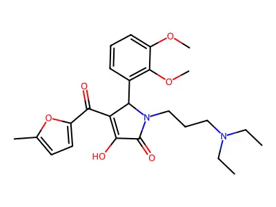 1-[3-(diethylamino)propyl]-5-(2,3-dimethoxyphenyl)-3-hydroxy-4-[(5-methyl(2-fu ryl))carbonyl]-3-pyrrolin-2-one structure