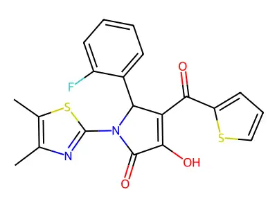 (4E)-1-(4,5-dimethyl-1,3-thiazol-2-yl)-5-(2-fluorophenyl)-4-[hydroxy(thiophen-2-yl)methylidene]pyrrolidine-2,3-dione structure