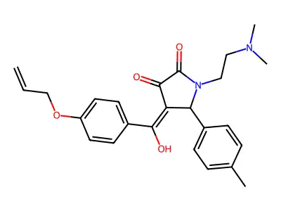 1-(2-dimethylaminoethyl)-4-[hydroxy-(4-prop-2-enoxyphenyl)methylidene]-5-(4-methylphenyl)pyrrolidine-2,3-dione structure