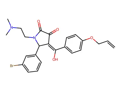 5-(3-bromophenyl)-1-(2-dimethylaminoethyl)-4-[hydroxy-(4-prop-2-enoxyphenyl)methylidene]pyrrolidine-2,3-dione structure