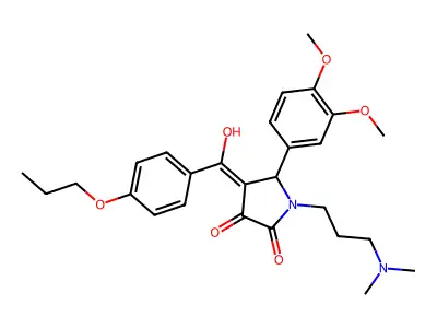 5-(3,4-dimethoxyphenyl)-1-[3-(dimethylamino)propyl]-3-hydroxy-4-(4-propoxybenzoyl)-2,5-dihydro-1H-pyrrol-2-one structure