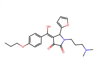1-[3-(dimethylamino)propyl]-5-(furan-2-yl)-3-hydroxy-4-(4-propoxybenzoyl)-2,5-dihydro-1H-pyrrol-2-one structure