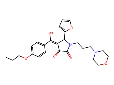 5-(furan-2-yl)-3-hydroxy-1-[3-(morpholin-4-yl)propyl]-4-(4-propoxybenzoyl)-2,5-dihydro-1H-pyrrol-2-one structure