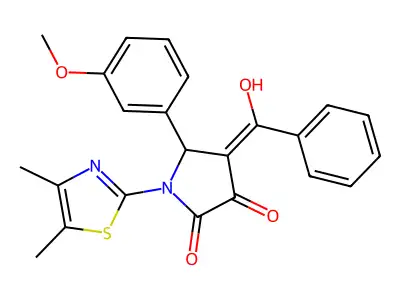 1-(4,5-dimethyl-1,3-thiazol-2-yl)-4-[hydroxy(phenyl)methylidene]-5-(3-methoxyphenyl)pyrrolidine-2,3-dione structure