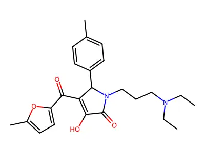 1-[3-(diethylamino)propyl]-3-hydroxy-4-[(5-methyl(2-furyl))carbonyl]-5-(4-meth ylphenyl)-3-pyrrolin-2-one structure